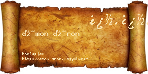Ámon Áron névjegykártya